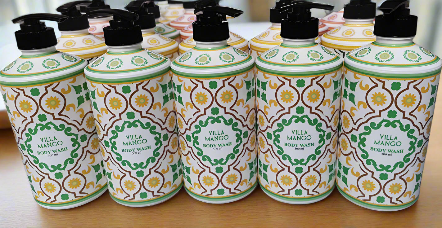 Clear Liquid Hand Soap in Personalized Pump Dispensers