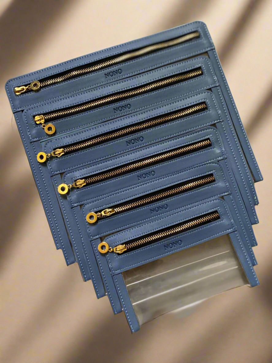 3-pc PVC Envelopes With Leather Trim