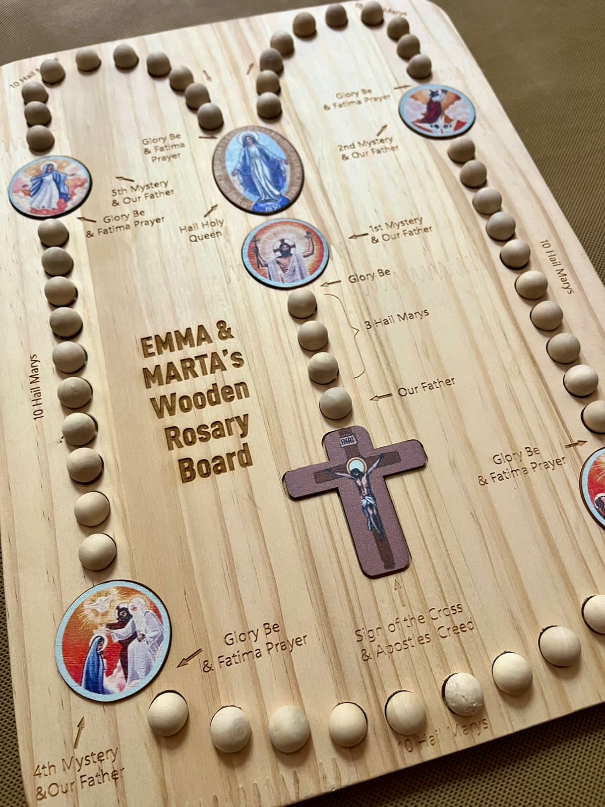 Wooden Rosary Activity Board
