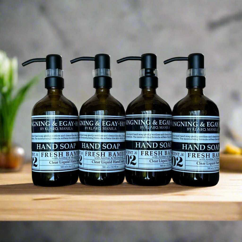 Clear Liquid Hand Soap in Personalized Pump Dispensers