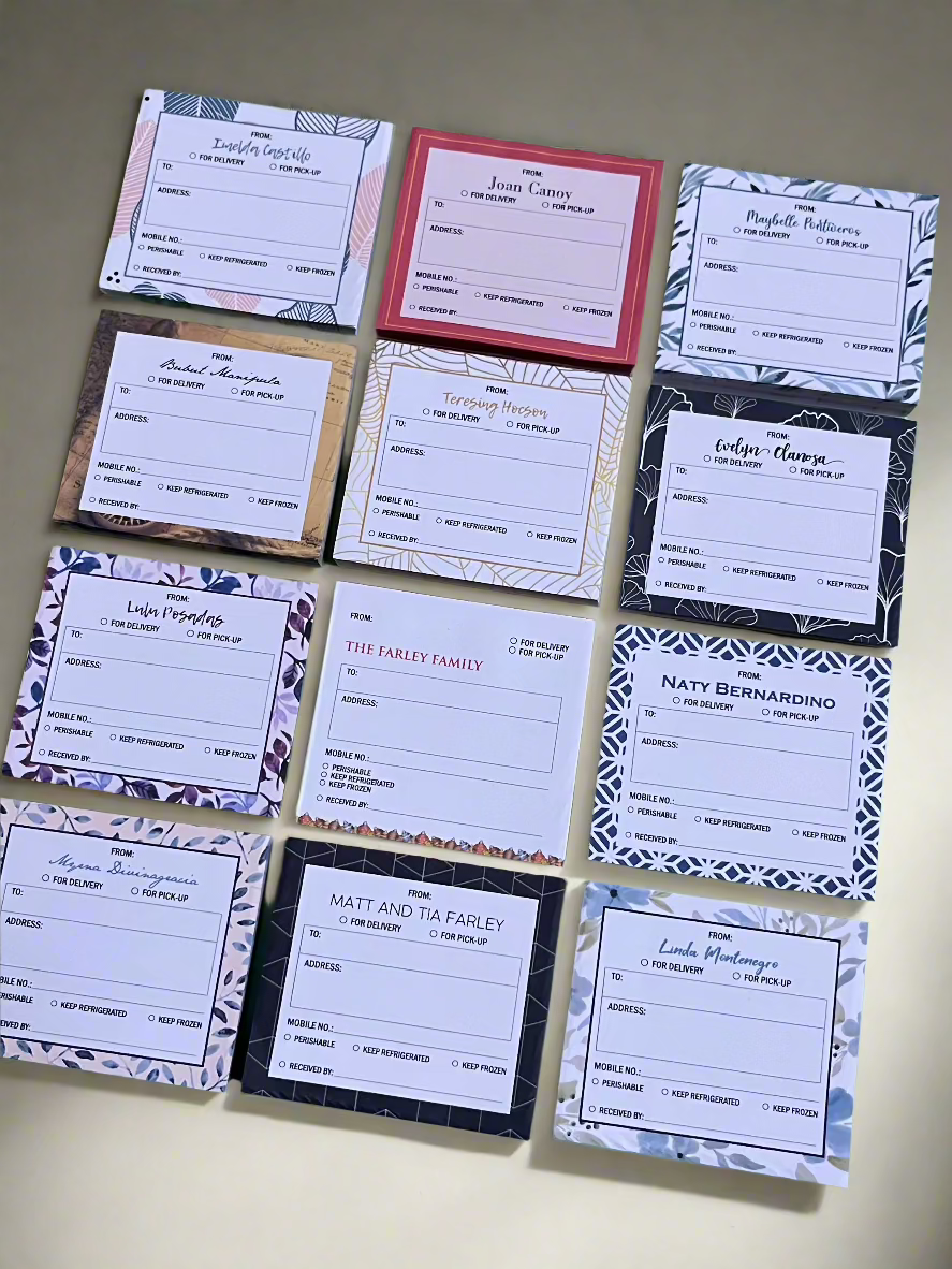 Stationery - Gift Cards, Delivery Pads, Memo Pads, Money Envelopes