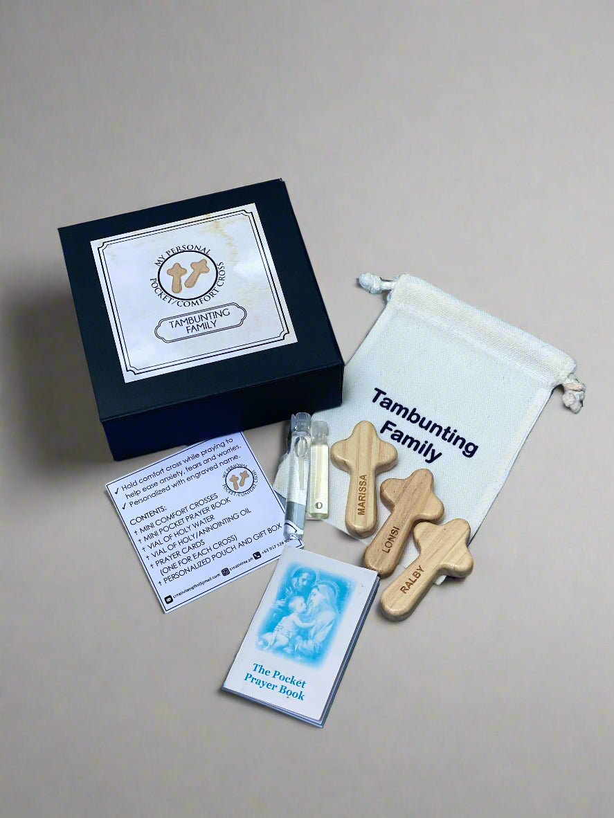 Family Mini Wooden Holding / Comfort Cross