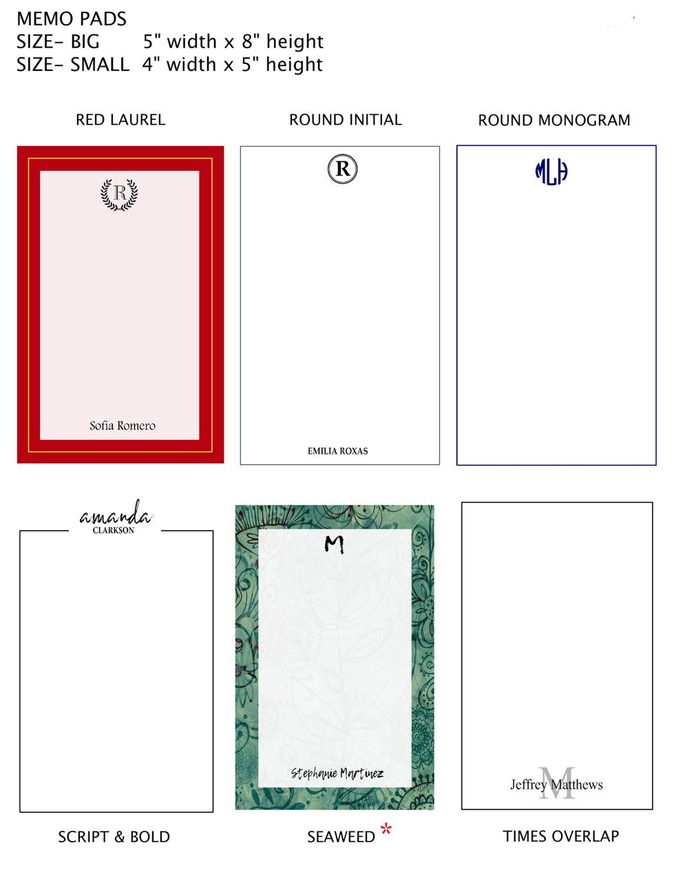 Stationery - Gift Cards, Delivery Pads, Memo Pads, Money Envelopes