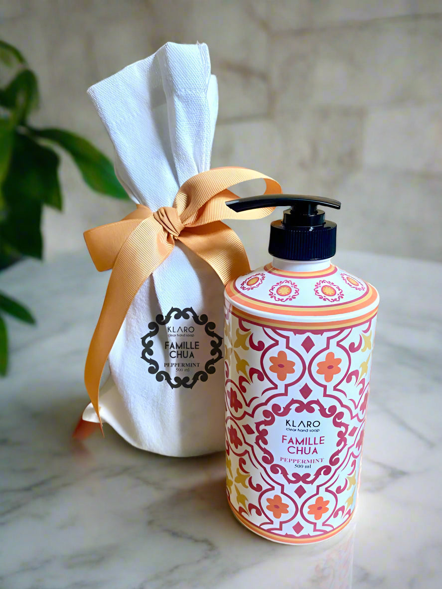 Clear Liquid Hand Soap in Personalized Pump Dispensers