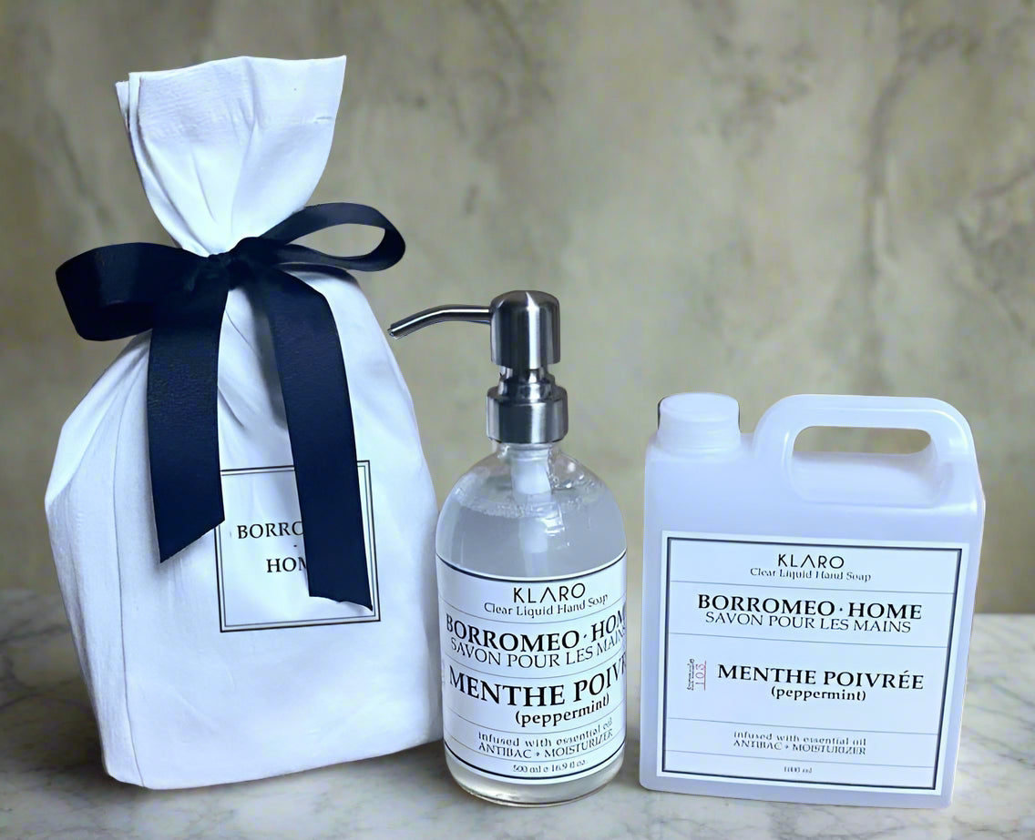 Clear Liquid Hand Soap in Personalized Pump Dispensers