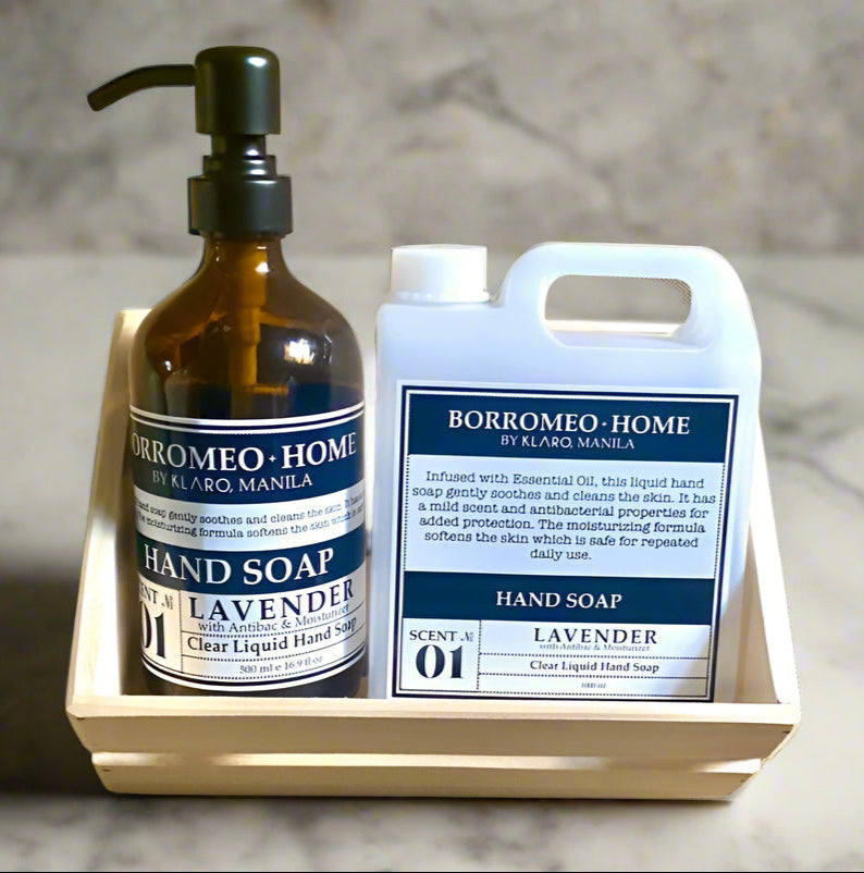 Clear Liquid Hand Soap in Personalized Pump Dispensers