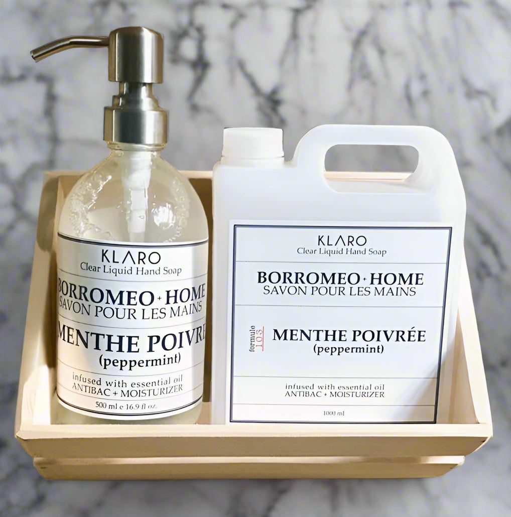 Clear Liquid Hand Soap in Personalized Pump Dispensers