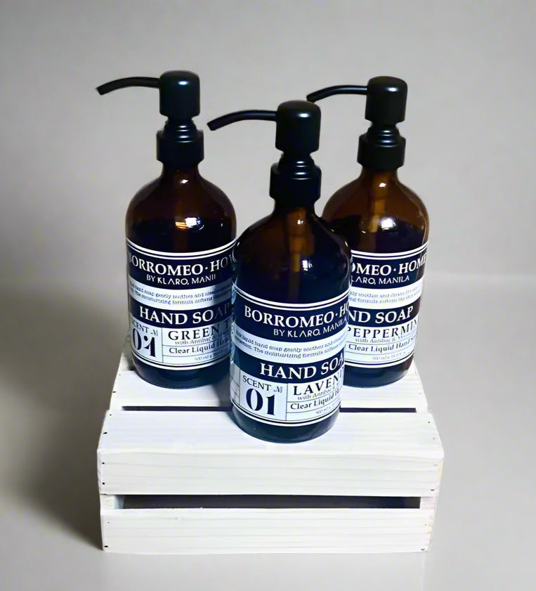 Clear Liquid Hand Soap in Personalized Pump Dispensers