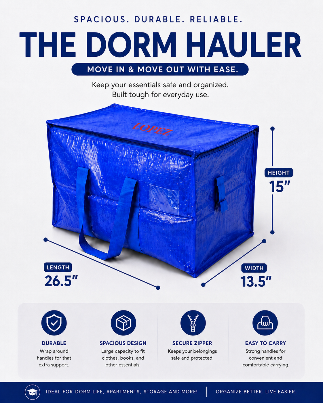 Dorm Hauler Moving and Storage Bag