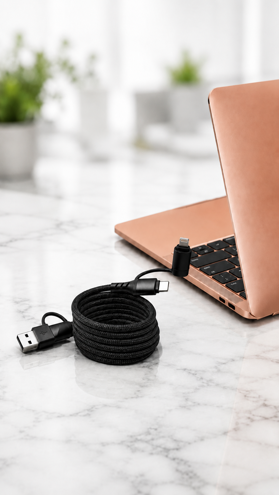 Magnetic Self-Coiling Cable Charger