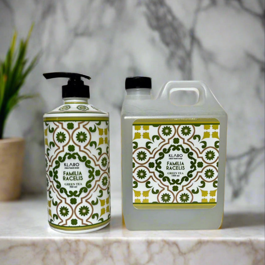 Clear Liquid Hand Soap in Personalized Pump Dispensers