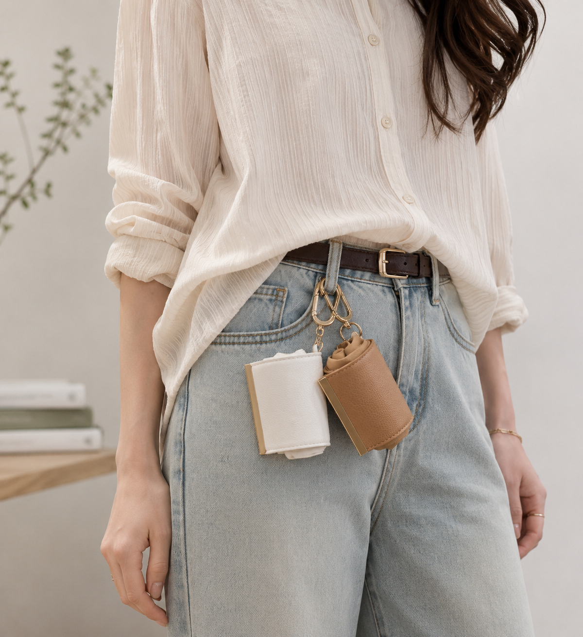 Leather Keychain Shopping Bag