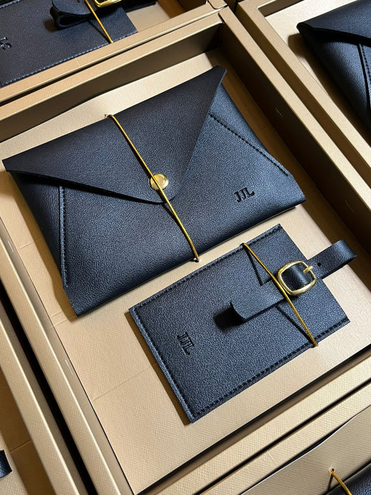 Leather Tags and Passport Envelope