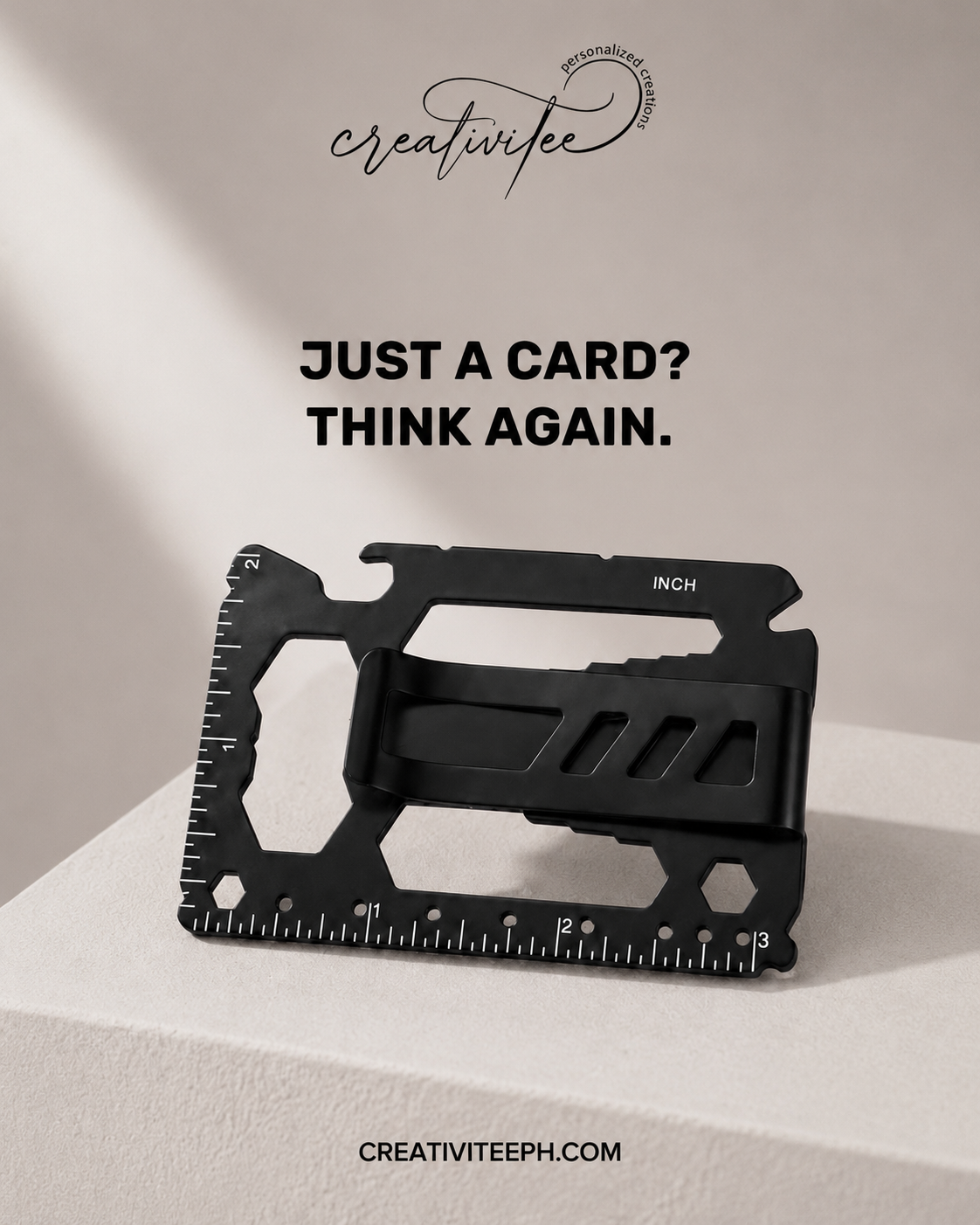 Metal Pocket Tool Card (with detachable money clip)