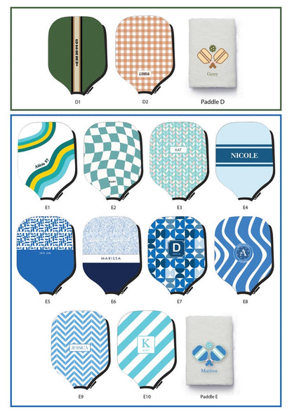 Pickleball Paddle Cover and Hand Towel Sets