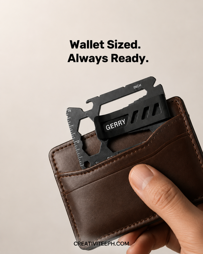 Metal Pocket Tool Card (with detachable money clip)