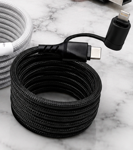 Magnetic Self-Coiling Cable Charger
