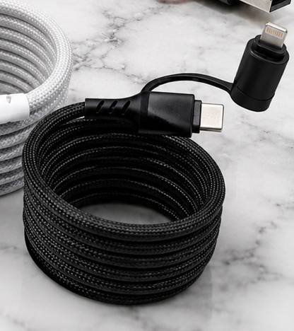 Magnetic Self-Coiling Cable Charger