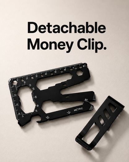 Metal Pocket Tool Card (with detachable money clip)