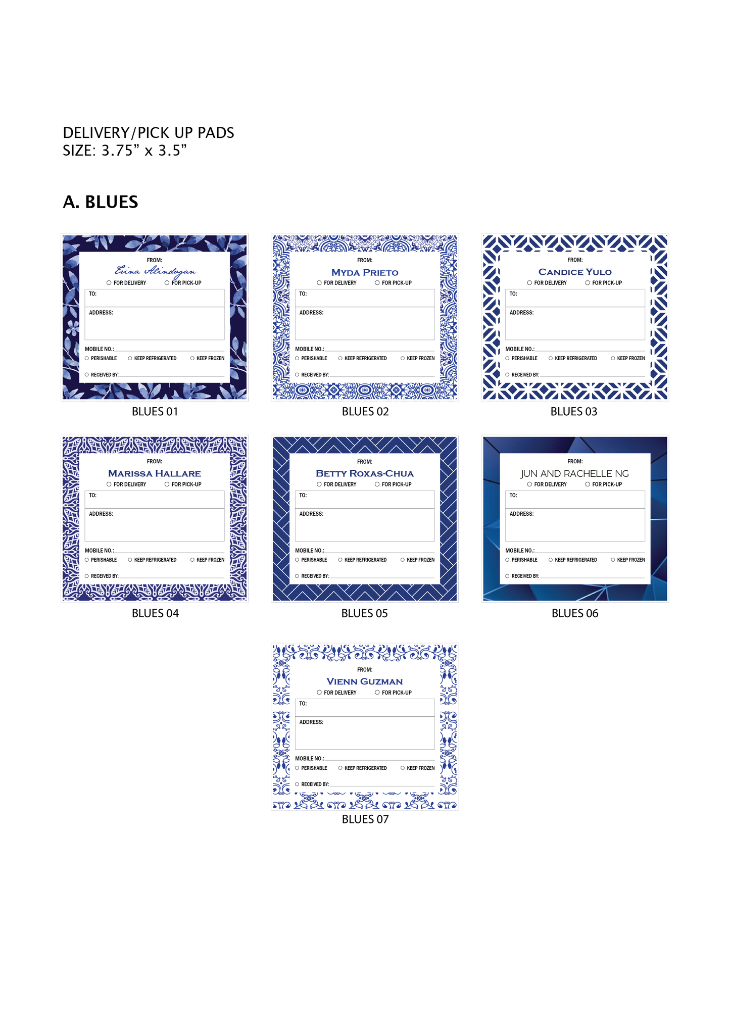 Stationery - Gift Cards, Delivery Pads, Memo Pads, Money Envelopes