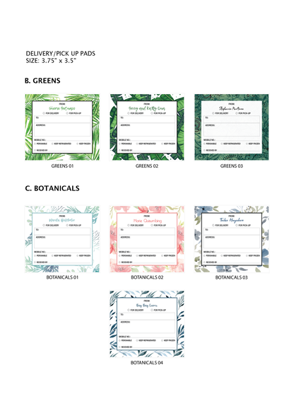 Stationery - Gift Cards, Delivery Pads, Memo Pads, Money Envelopes