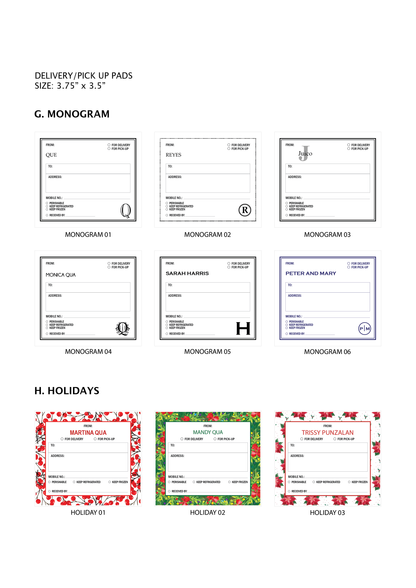 Stationery - Gift Cards, Delivery Pads, Memo Pads, Money Envelopes