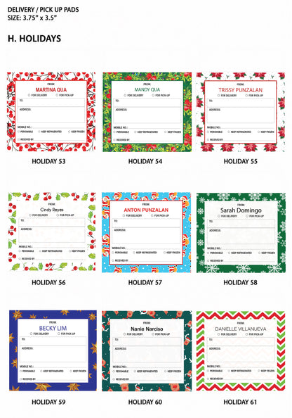 Holiday Stationery - Gift Cards, Delivery Pads, Money Envelopes