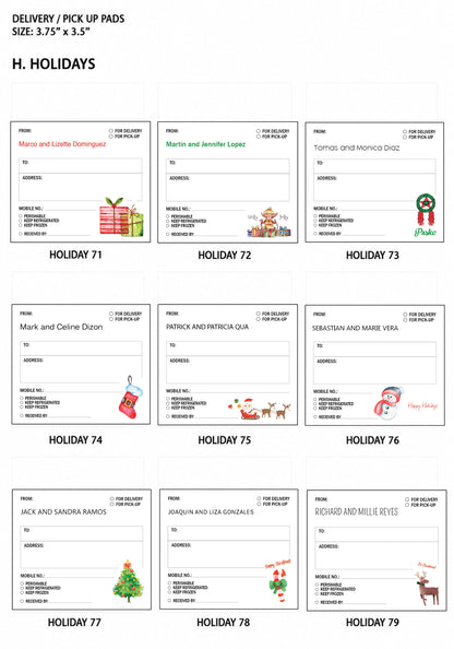 Holiday Stationery - Gift Cards, Delivery Pads, Money Envelopes