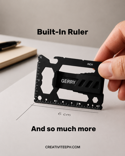 Metal Pocket Tool Card (with detachable money clip)