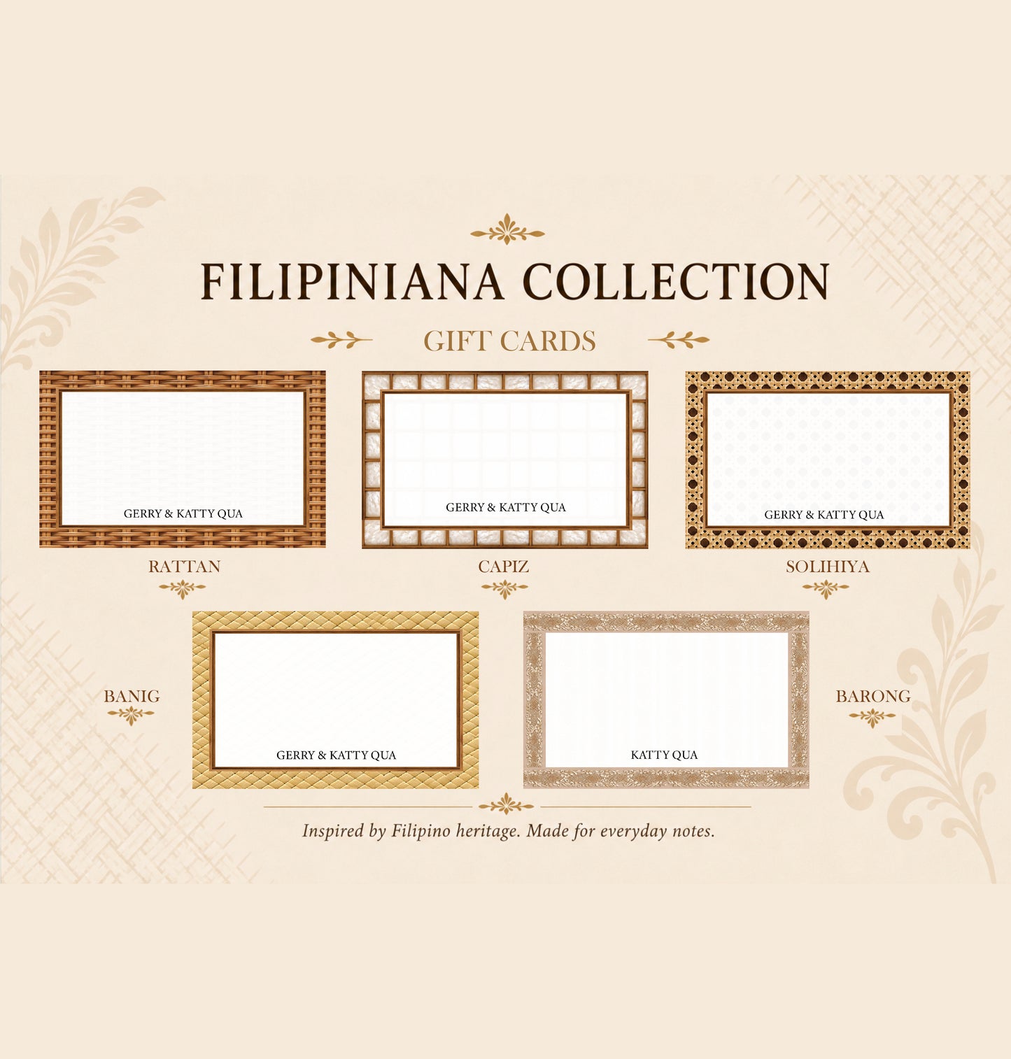 Stationery - Filipiniana Collection - Gift Cards, Delivery Pads, Memo Pads