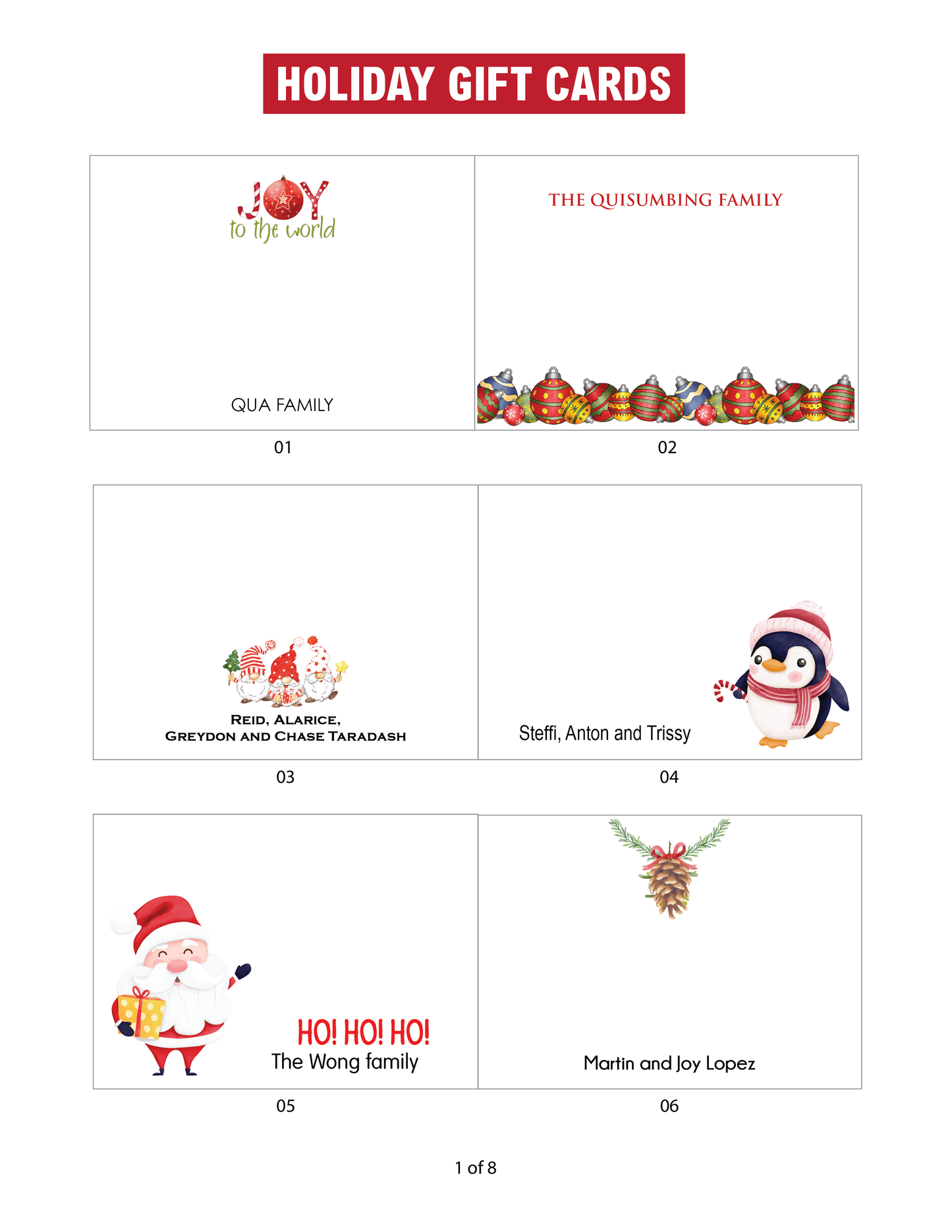 Stationery - Gift Cards, Delivery Pads, Memo Pads, Money Envelopes