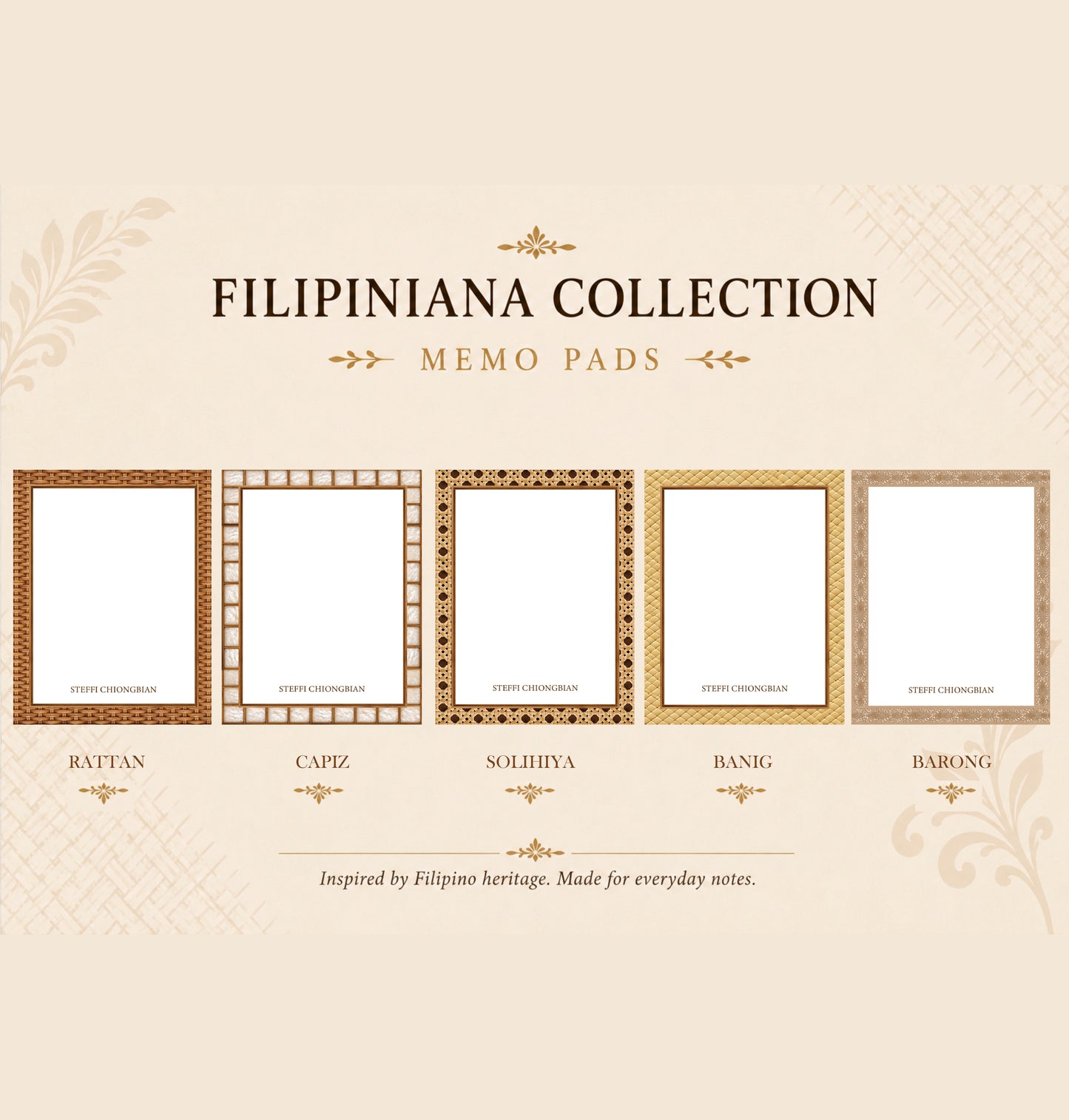 Stationery - Filipiniana Collection - Gift Cards, Delivery Pads, Memo Pads