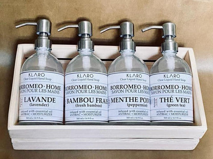 Clear Liquid Hand Soap in Personalized Pump Dispensers