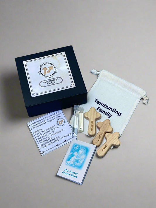 Family Mini Wooden Holding / Comfort Cross