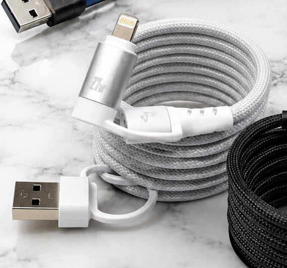 Magnetic Self-Coiling Cable Charger