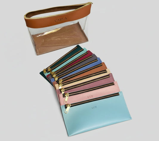 Currency Leather Organizer Pouch