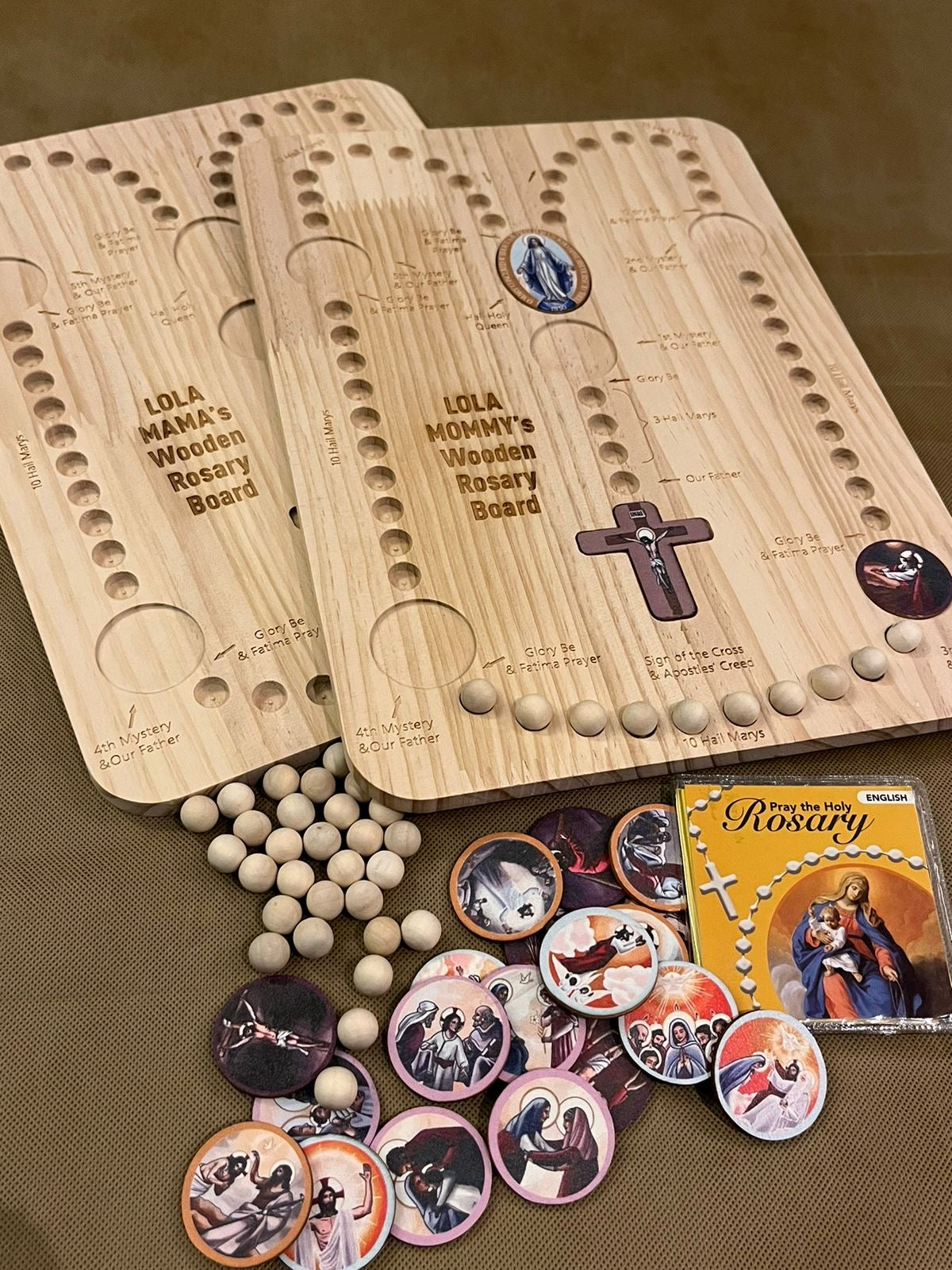 Wooden Rosary Activity Board