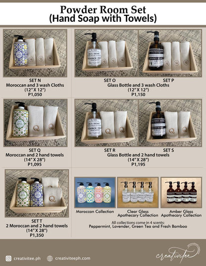 Powder Room Hand Soap / Towel Sets