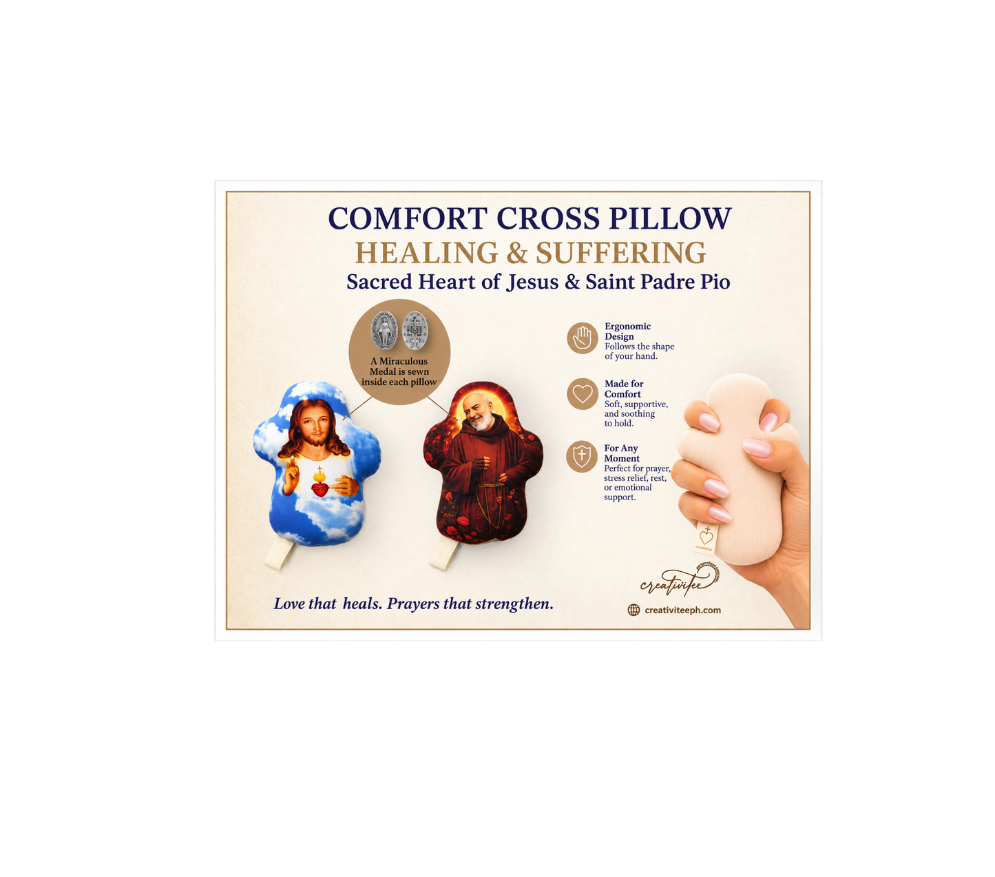 Comfort Cross Hand Pillow